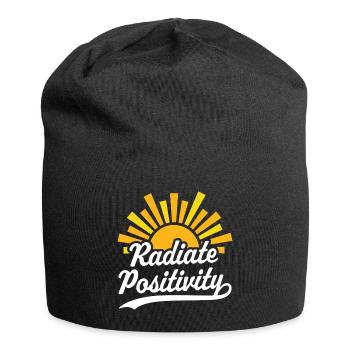Strahlen Sie Positivität aus - Jersey-Beanie - Schwarz - Vorne