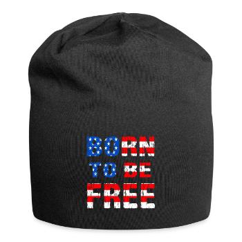 Born To Be Free flag of United States - Jersey Beanie - black - Front