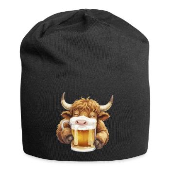 Vache, Bière, Chemise Traditionnelle, Costumes Traditionnels - Bonnet en jersey - noir - Devant