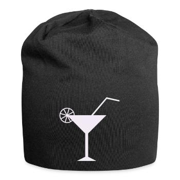Elegant Zitronen Cocktail Design - Jersey-Beanie - Schwarz - Vorne