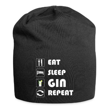 Gin Statement EAT SLEEP GIN REPEAT - Jersey-Beanie - Schwarz - Vorne