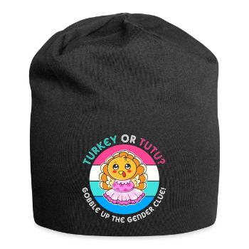 Thanksgiving Gender Reveal Mom-to-be - Jersey Beanie - black - Front