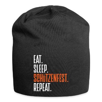 Eat Sleep Schützenfest Lustiger Schützenfest - Jersey-Beanie - Schwarz - Vorne