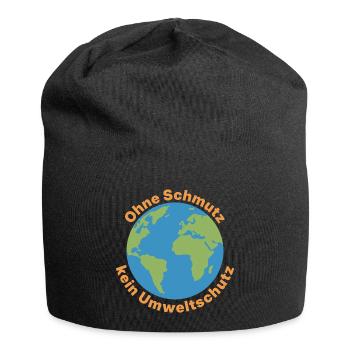 Weltkugel Umweltsschutz Appell - Jersey-Beanie - Schwarz - Vorne