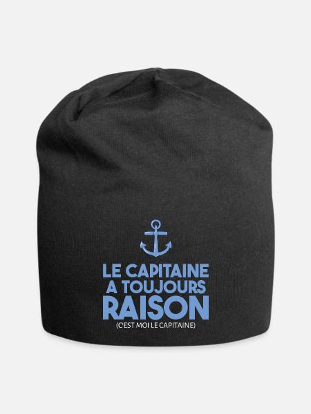 Der Kapitän hat immer recht, Seemannshumor - Jersey-Beanie - Schwarz