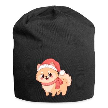 Pomeranian Dog Naughty Christmas - Jersey Beanie - black - Front