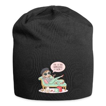 Ich bin launisch und so - Jersey-Beanie - Schwarz - Vorne