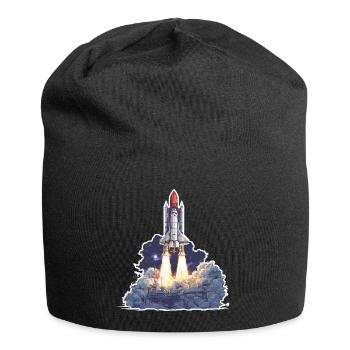 Astronomische Raumraketenstart-Erkundung - Jersey-Beanie - Schwarz - Vorne