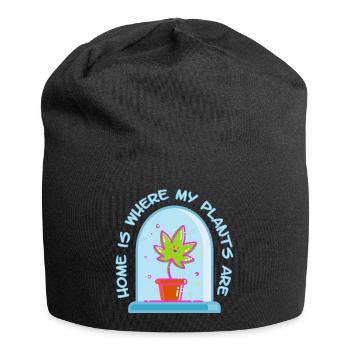 Chez moi, c’est là où se trouvent mes plantes - Bonnet en jersey - noir - Devant
