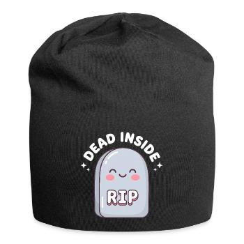 Niedliches RIP Grabstein-Design - Jersey-Beanie - Schwarz - Vorne