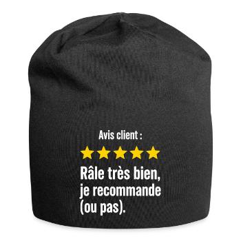 Grummeliger Humor-Rezensionen-Nörgler - Jersey-Beanie - Schwarz - Vorne