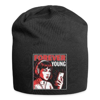 Forever Young, Lustiges Millennials Fun Shirt, Bag - Jersey-Beanie - Schwarz - Vorne