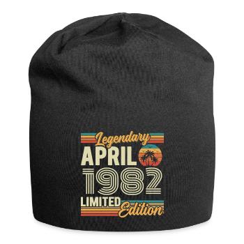 April 1982 44th Anniversary Gift - April 1982 - Jersey Beanie - black - Front