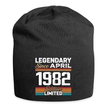 April 1982 Retro April 1982 Birthday Gift - Jersey Beanie - black - Front