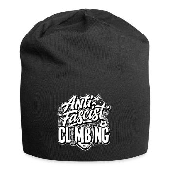 Antifaschistischer Bergtee besteigen - Jersey-Beanie - Schwarz - Vorne