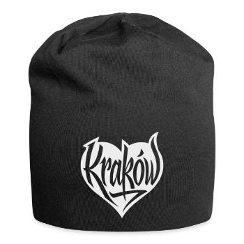 Krakau, Krakow Herz Graffiti - Jersey-Beanie - Schwarz - Vorne