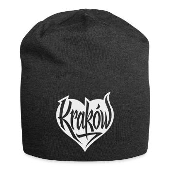 Krakau, Krakow Herz Graffiti - Jersey-Beanie - Anthrazit - Vorne