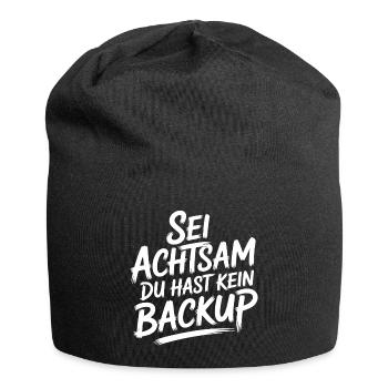 Motiv Achtsamkeit - Jersey-Beanie - Schwarz - Vorne