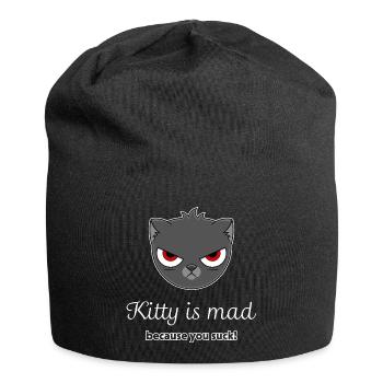 offended cat - Jersey Beanie - black - Front