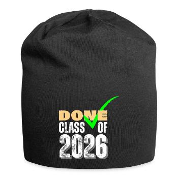 Coche de fin d’études de la promotion 2026 terminée - Bonnet en jersey - noir - Devant