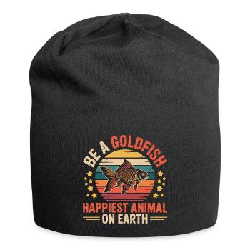 Be A Goldfish Happiest Animal On Earth Lustiger - Jersey-Beanie - Schwarz - Vorne