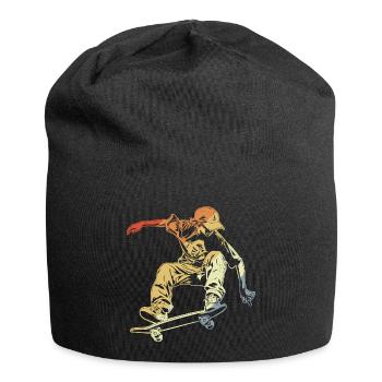 Skateboarder Boy Vintage Look - Bonnet en jersey - noir - Devant