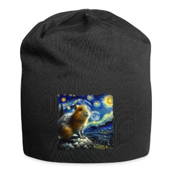 Nuit étoilée d’Aguti - Bonnet en jersey - noir - Devant