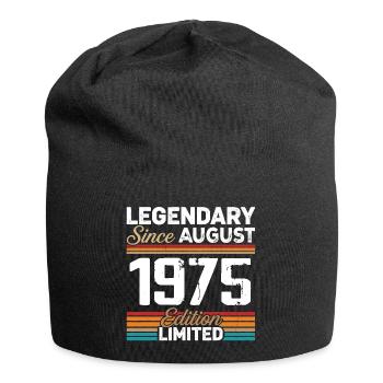 Legendär seit August 1975 Vintage Retro - Jersey-Beanie - Schwarz - Vorne