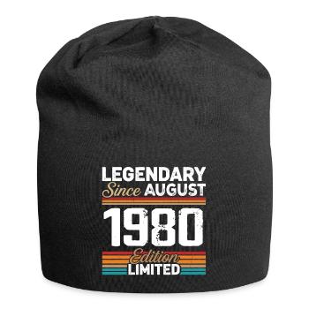 Legendär seit August 1980 Vintage Retro - Jersey-Beanie - Schwarz - Vorne