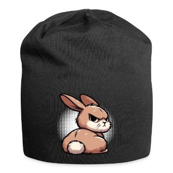 Kaninchen Hase Hasen langohr Klopfer Rammler - Jersey-Beanie - Schwarz - Vorne