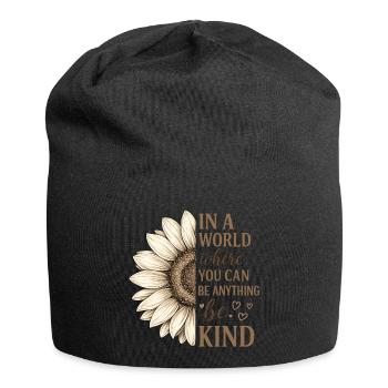 Sunflower Quote Be Kind - Jersey Beanie - black - Front