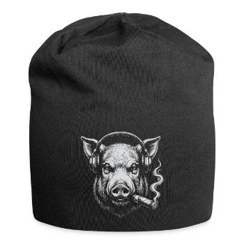 Pig DJ with Smoke - Jersey-Beanie - Schwarz - Vorne