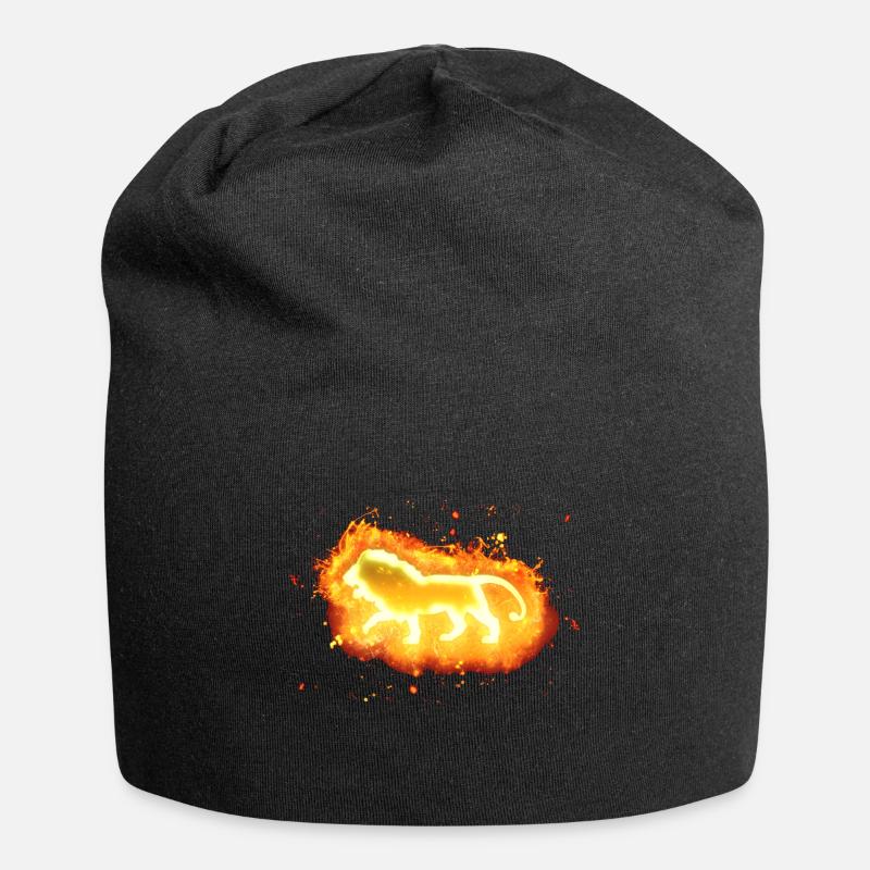 König des dschungels Löwe brennend - Jersey-Beanie - Schwarz