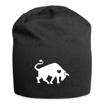 Stier Ochse Kuh Stierkampf Torero Geschenk Herz - Jersey-Beanie - Schwarz - Vorne