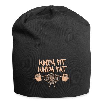Kinda fat Geschenk Pizza Pizzaliebhaber Pizzeria - Jersey-Beanie - Schwarz - Vorne