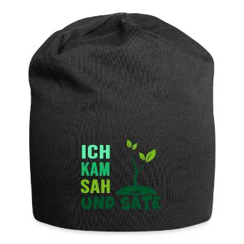 Garten Aussaat Pflanzen Gärtner Gartenarbeit - Jersey-Beanie - Schwarz - Vorne