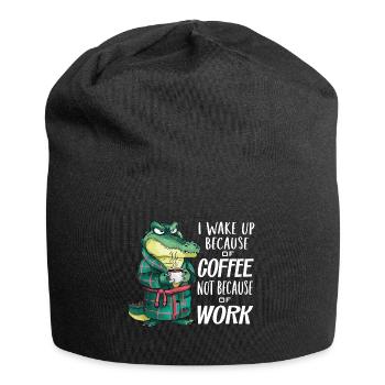 I get up for coffee, not for work - Jersey Beanie - black - Front