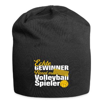 Volleyballspieler Volleyballer Volleyball Spruch - Jersey-Beanie - Schwarz - Vorne