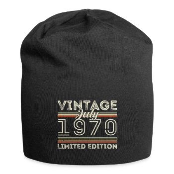 Juli 1970 Juli Geburtstagsgeschenk Juli 1970 - Jersey-Beanie - Schwarz - Vorne
