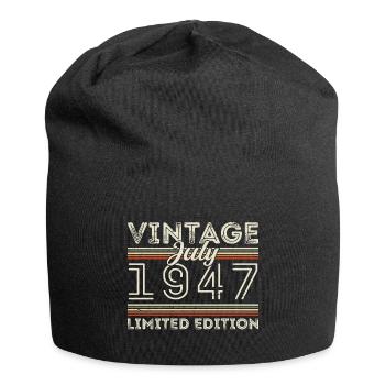 Juli 1947 Juli Geburtstagsgeschenk Juli 1947 - Jersey-Beanie - Schwarz - Vorne
