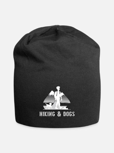 Wandern und Hunde Outdoor Wanderer Haustier Wander - Jersey-Beanie - Schwarz