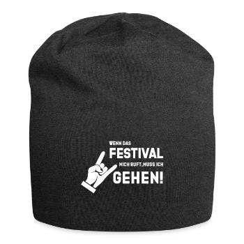Festival Shirt · Open air Party · Musik Geschenk - Jersey-Beanie - Anthrazit - Vorne