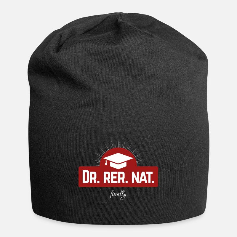 Dr. rer. nat. finally - endlich Doktor - Jersey-Beanie - Schwarz