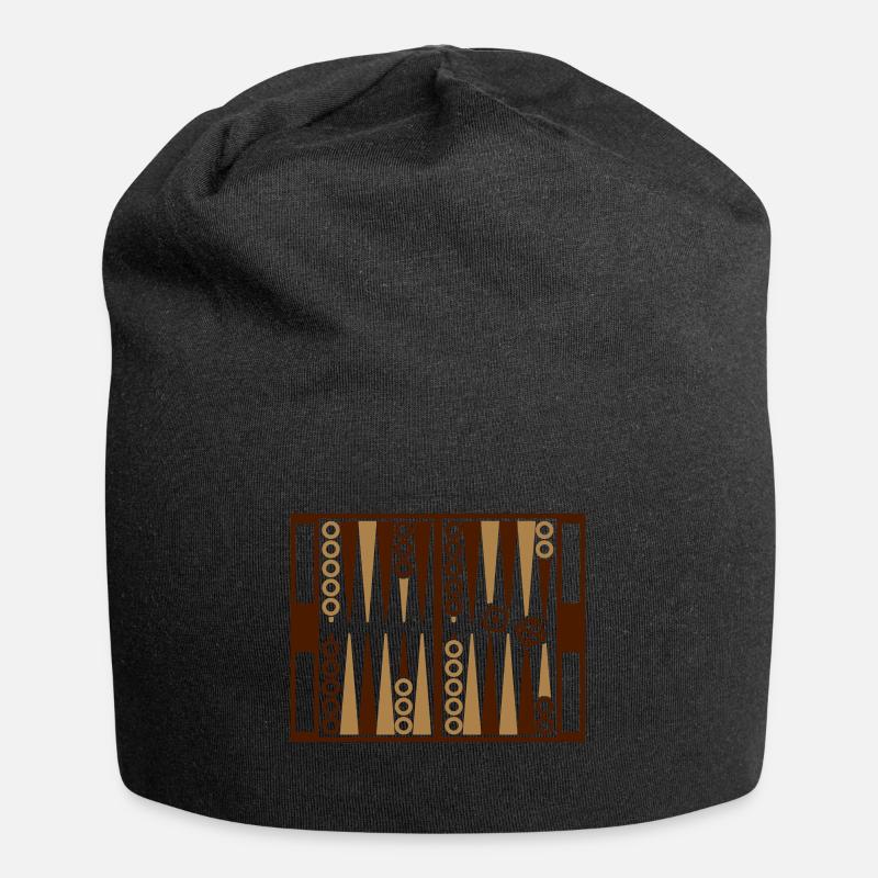 Backgammon - Jersey-Beanie - Schwarz