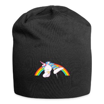 licorne licorne tamponnant licorne - Bonnet en jersey - noir - Devant