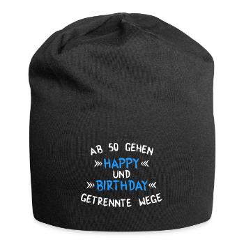 Ab 50 blau - Jersey-Beanie - Schwarz - Vorne