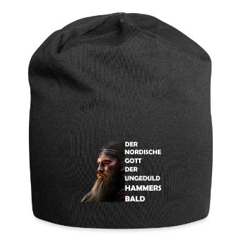Wikinger Hammersbald Nordische Mythologie Ungeduld - Jersey-Beanie - Schwarz - Vorne