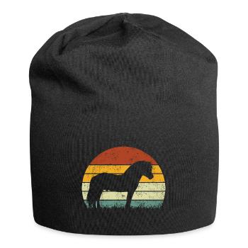 Fjord Horse Vintage Rétro - Bonnet en jersey - noir - Devant