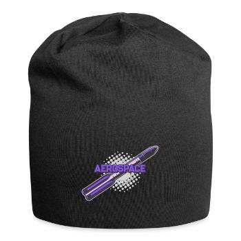 Rakete Weltraum Kosmos - Jersey-Beanie - Schwarz - Vorne