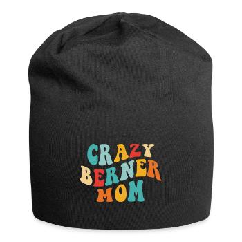 Crazy Berner Mom - Geschenk für Berner Frauchen - Jersey-Beanie - Schwarz - Vorne